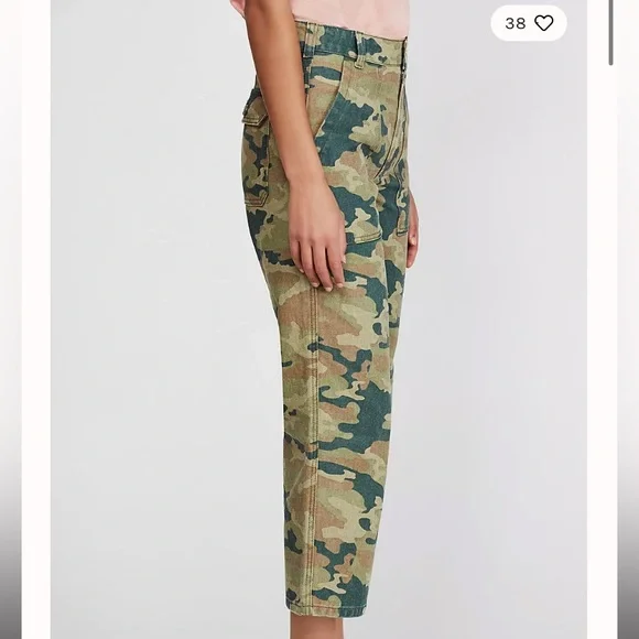 We The Free Free People Remy Camo High Waisted Wide Leg Jeans - Picture 4 of 16